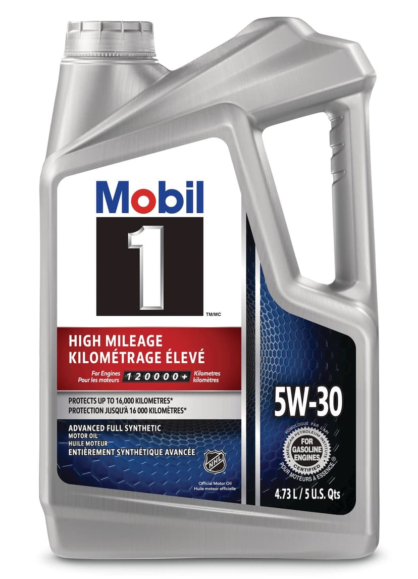 Mobil 1™ High Mileage 5W30 Synthetic Engine/Motor Oil, 4.73-L