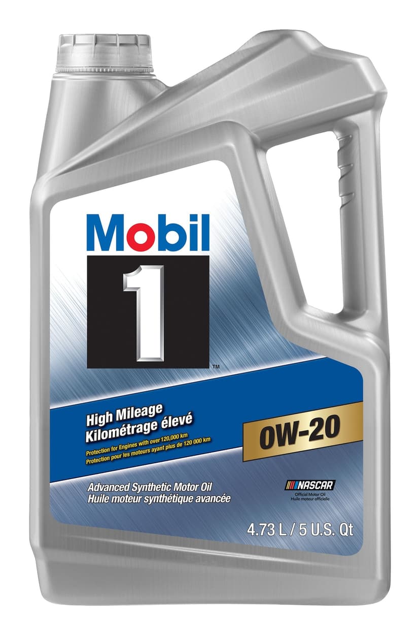 Mobil 1™ High Mileage 0W20 Synthetic Engine/Motor Oil, 4.73-L