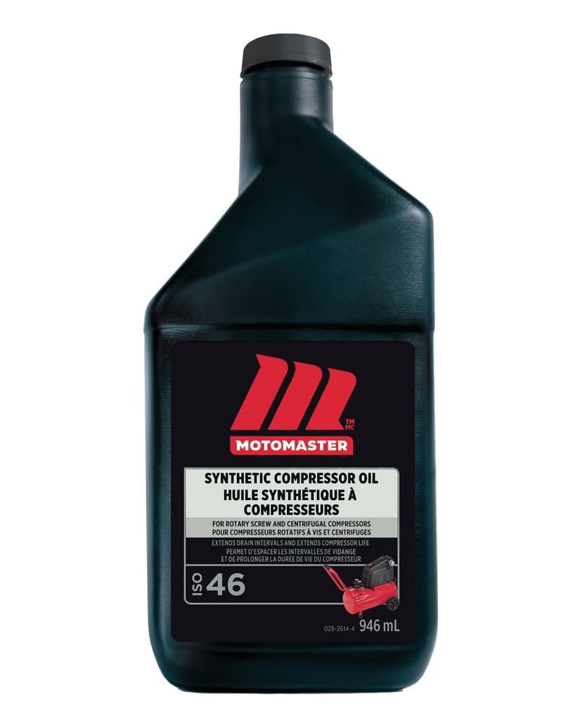 MotoMaster Synthetic Compressor Oil for Rotary and Centrifugal Compressors ISO 46, 946-mL
