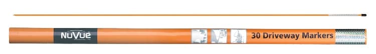 NuVue Fiberglass Reflective Driveway Marker Pole, Orange, 46-in, 30-pk