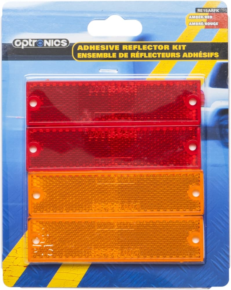 Optronics Rectangular, Permanent Mount Option, Reflector Kit for Trailer, 4-pk