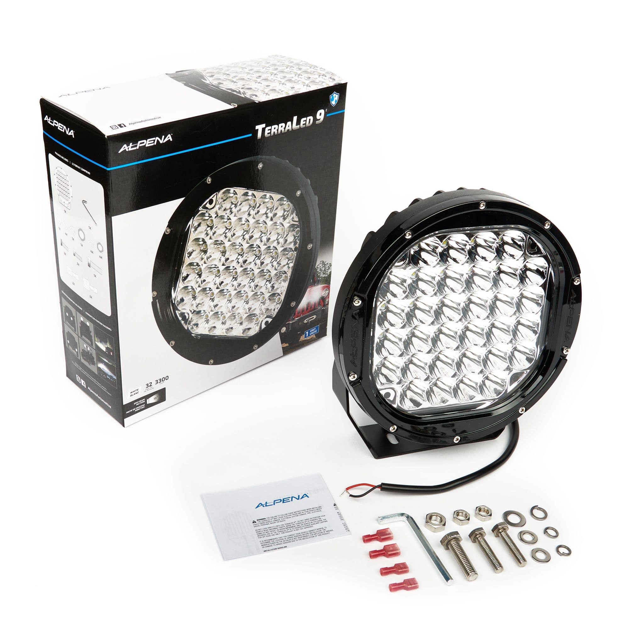 Alpena TerraLED 9 12V Auxiliary Off-Road LED Light Pod/Utility Light, Universal Fit