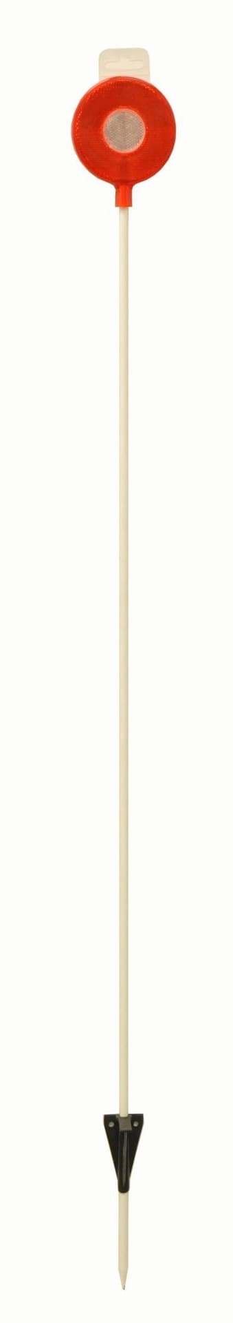 NuVue Telescopic Fiberglass Reflective Driveway Marker, Heavy-Duty, Red/White, 46-in