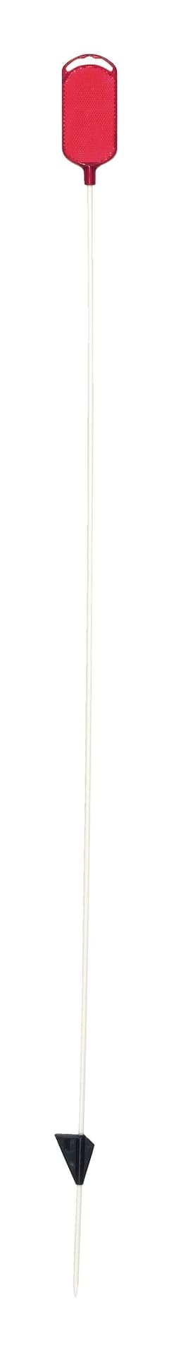 NuVue Oval-Shaped Fiberglass Reflective Driveway Marker, Weather-Resistant, Red, 46-in