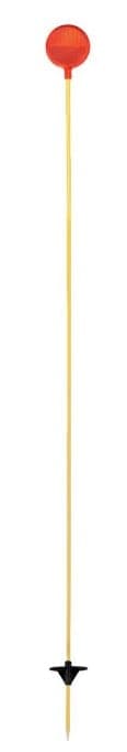 NuVue Heavy-Duty Yellow Driveway Marker, Red Reflector, Dual Mount Spike, 72-in