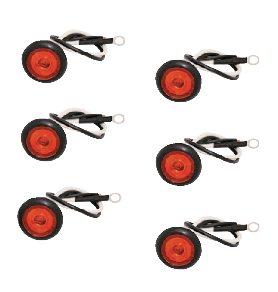 MotoMaster LED Penny Clearance/Marker Light with Polycarbonate Lens, Includes Grommets, Amber, 6-pk
