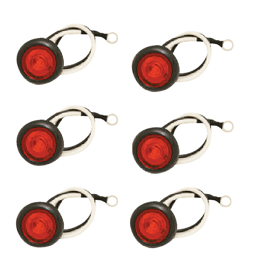 MotoMaster LED Penny Clearance/Marker Light with Polycarbonate Lens, Includes Grommets, Red, 6-pk