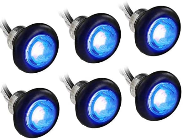 MotoMaster LED Penny Clearance/Marker Light with Polycarbonate Lens, Includes Grommets, Blue, 6-pk