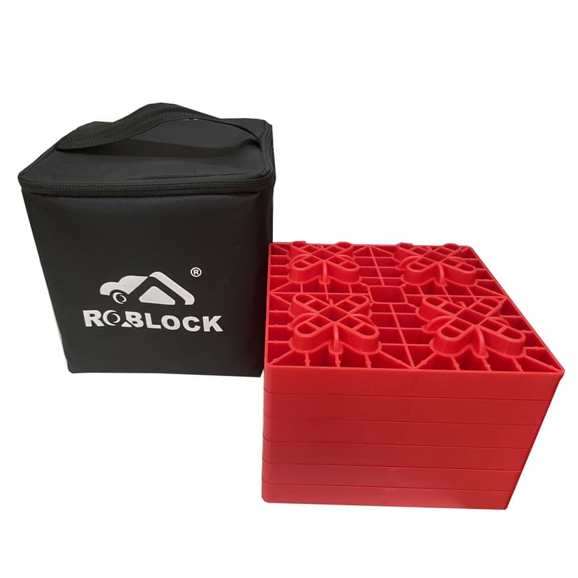 ROBLOCK RV Levelling Blocks with Bag, Red, 8-pc