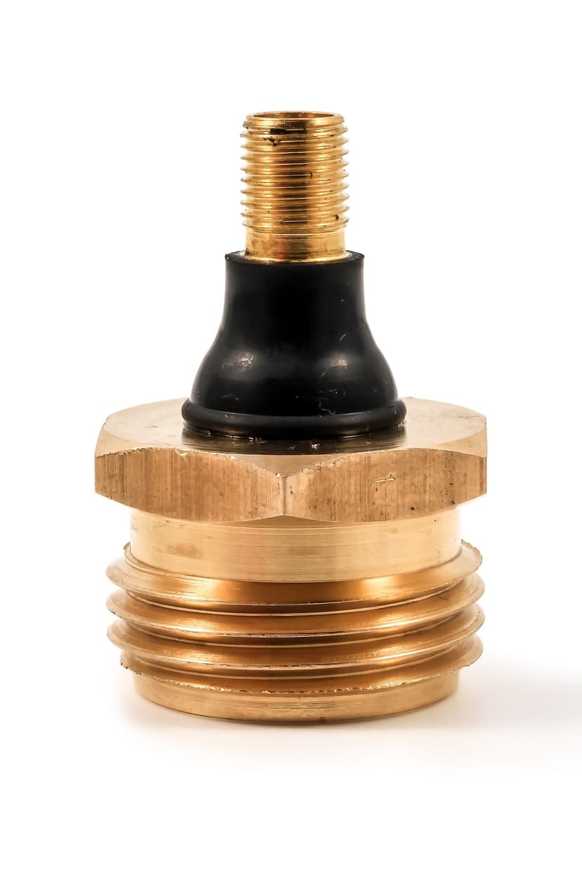 Camco Blow Out Plug with Schrader Valve, Brass