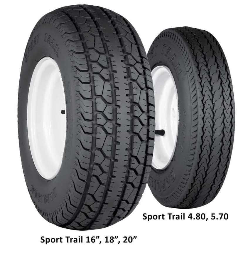 Carlstar Trailer Tire, 5.7 x 8-LRB, 8-in