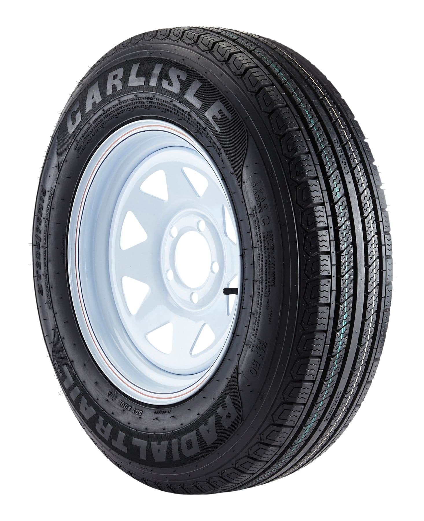 Carlstar Radial Trail HD 5-Bolt Trailer Tire Assembly, ST205/75R15-C