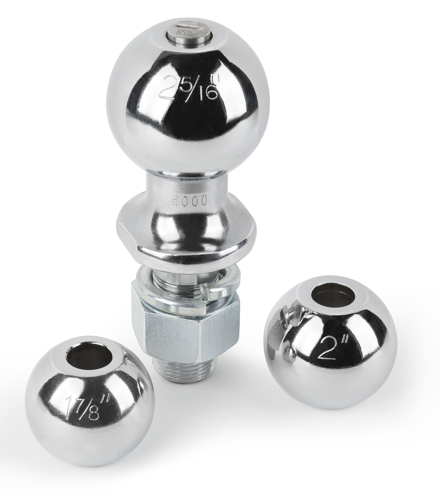 Reese Towpower Interchangeable Trailer Hitch Ball System, 3-Ball