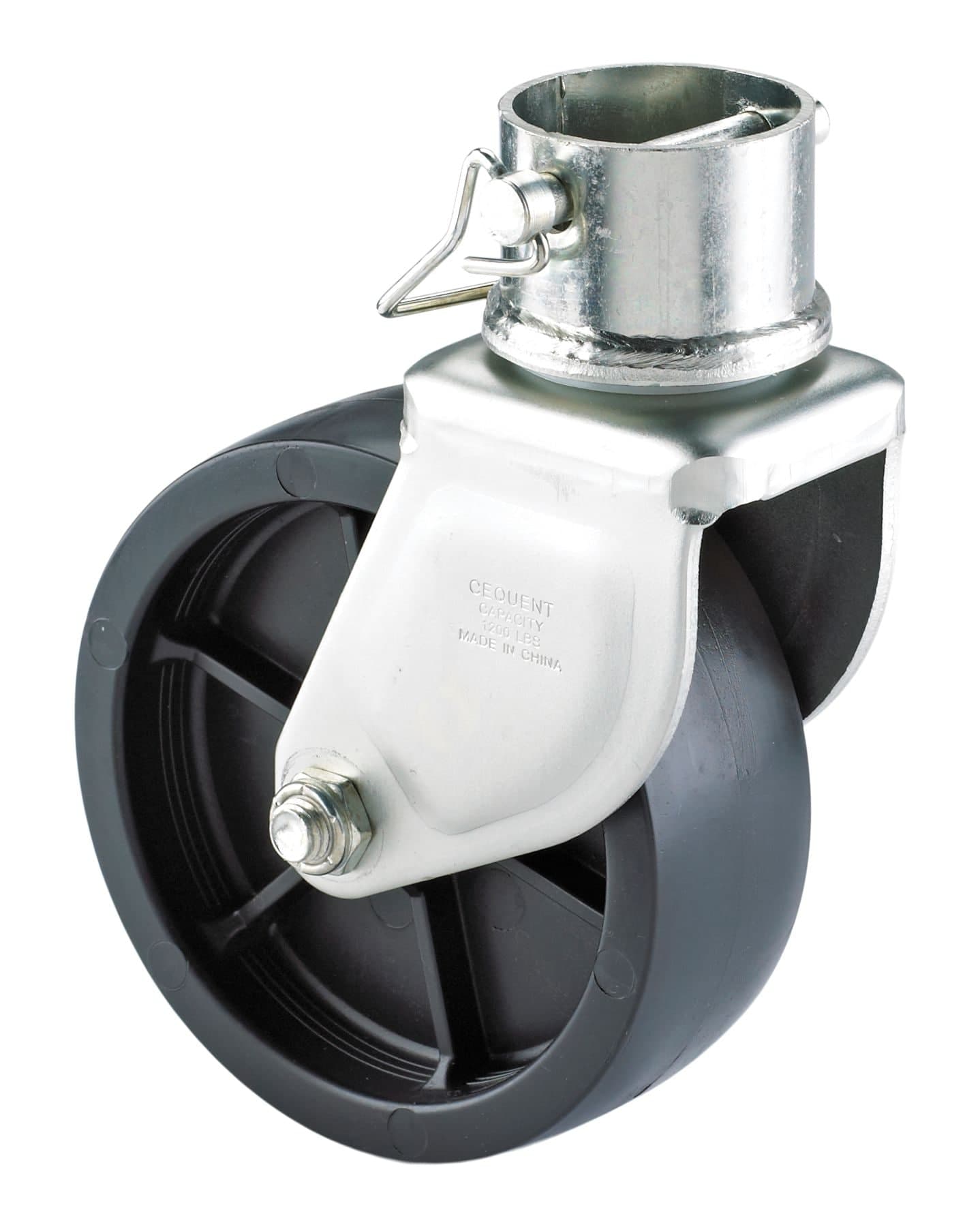 MotoMaster Removable Trailer Caster with Poly Wheel, 6-in