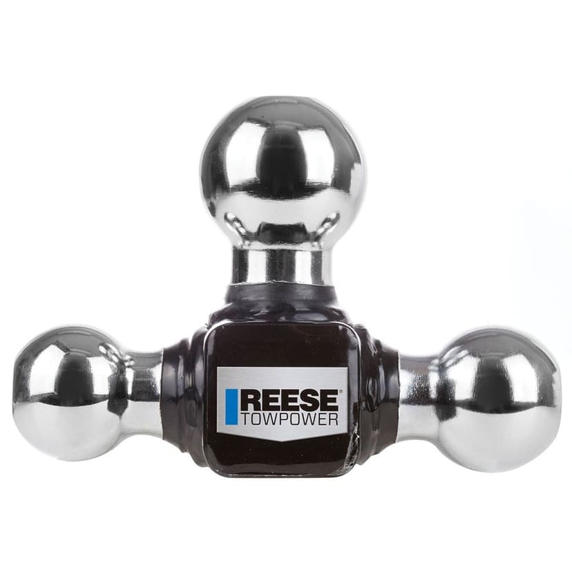 Reese Towpower Chrome Tri Ball Trailer Hitch Mount, Black