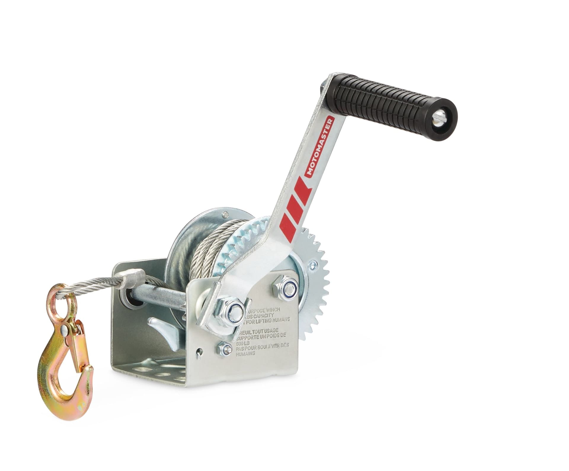 MotoMaster One-Speed One-Way Trailer Winch, 600-lb Capacity