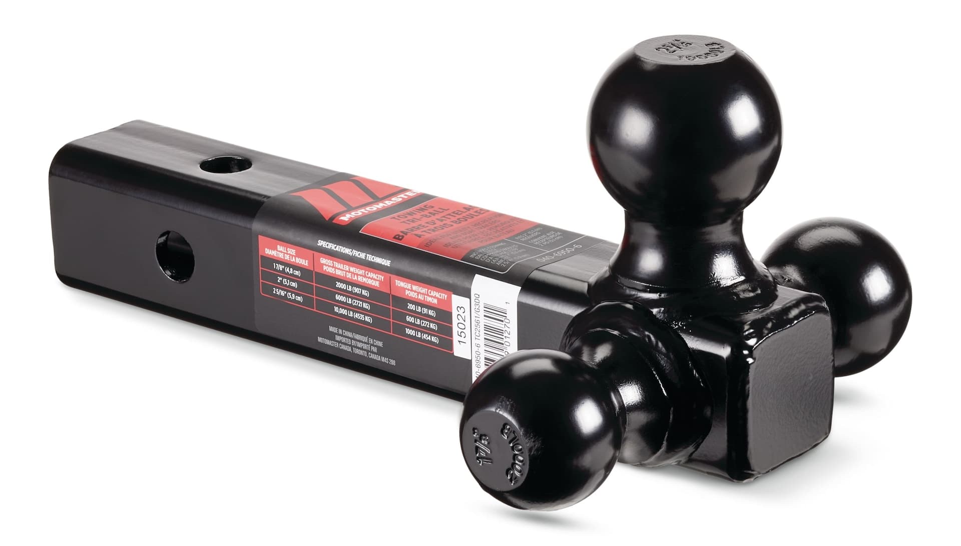MotoMaster Tri-Ball Mount, 1-7/8-in, 2-in, 2-5/16-in