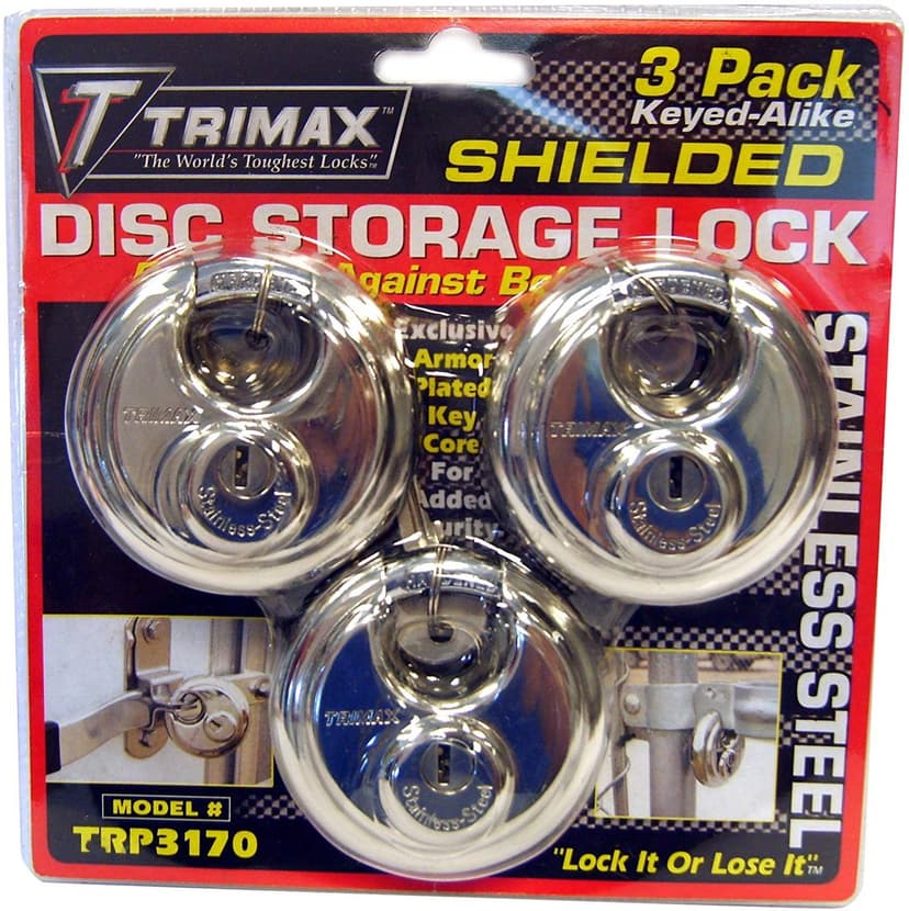 Trimax Stainless Steel Round Padlock, 3-pk
