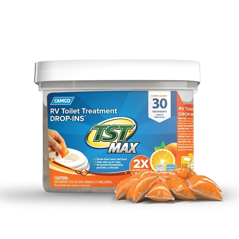 Camco TST Orange Scent Ultra Concentrated Drop-In Tabs RV Holding Tank/Toilet Treatment, 30-pk