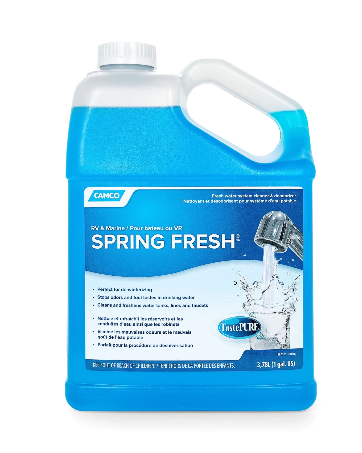 CAMCO Spring Fresh TastePURE RV Water System Cleaner & Deodorizer, 3.78L