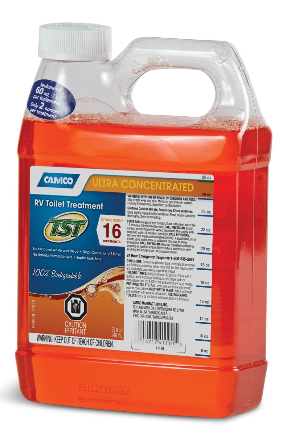 CAMCO TST Orange Scent Ultra Concentrated RV Holding Tank/Toilet Treatment, 946mL