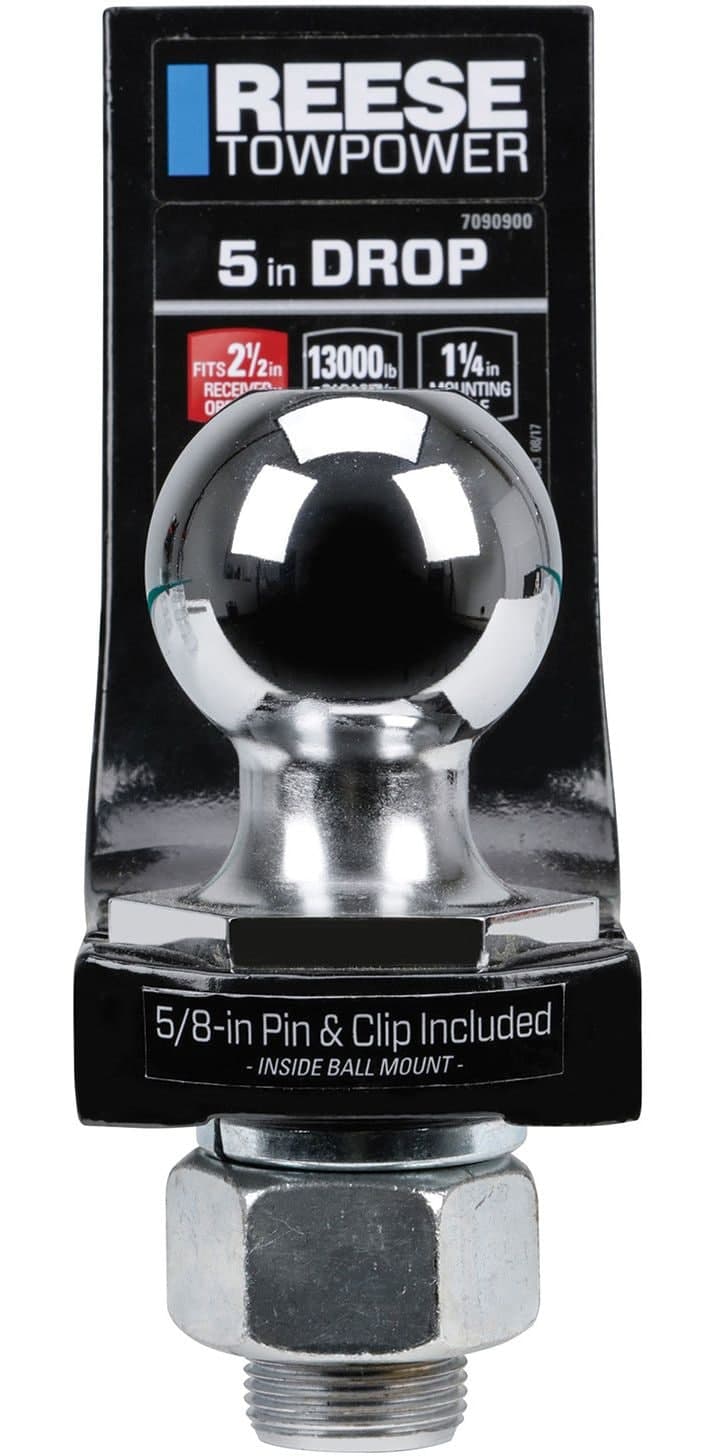 REESE Towpower Interlock® Trailer Hitch Ball Mount Starter Kit, 5-in Drop
