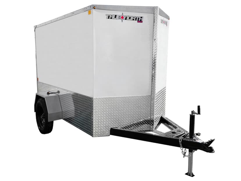 True North 5 x 8-ft Enclosed Trailer with Ramp Door, White