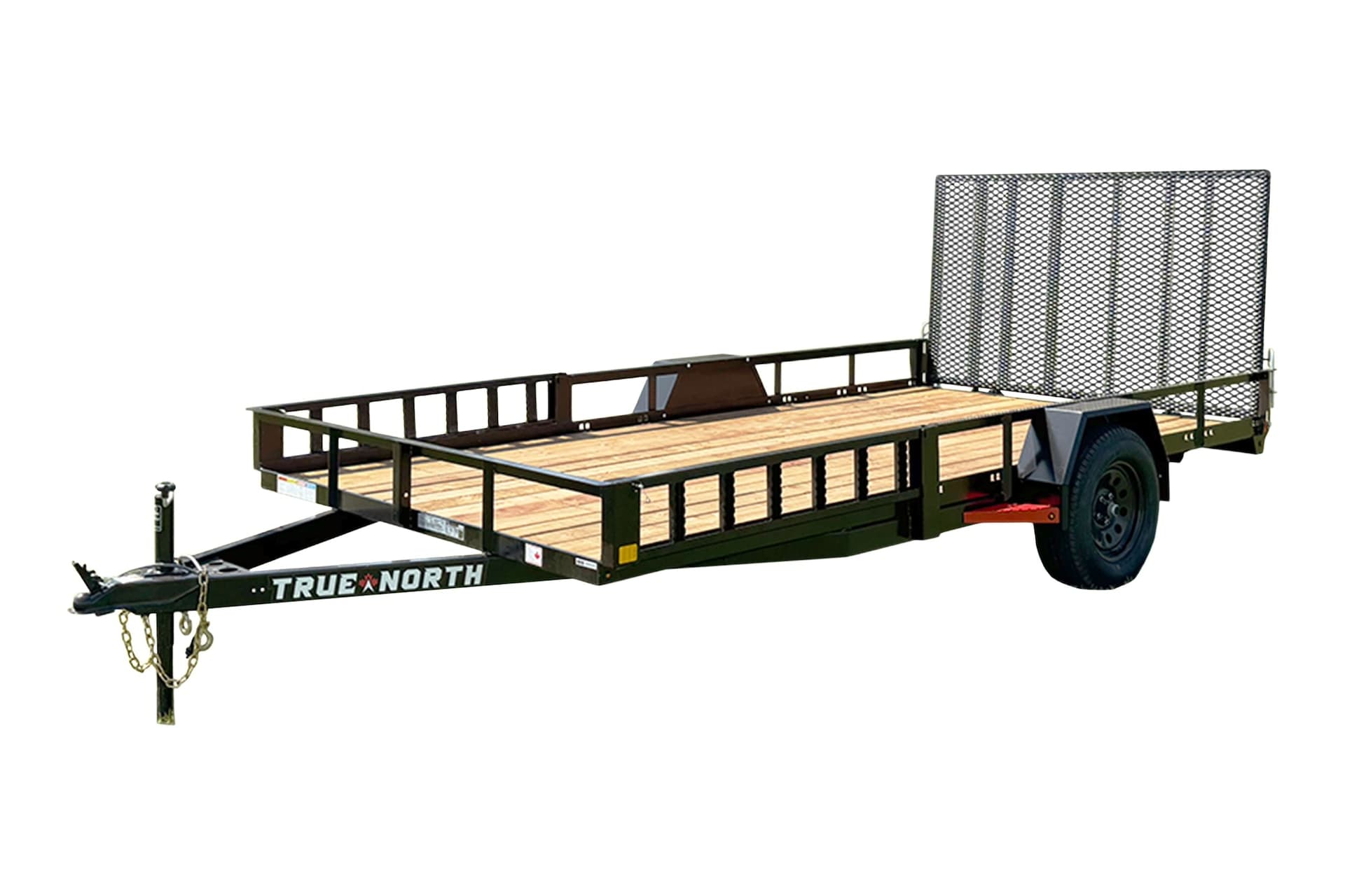 True North 83-in x 14-ft Utility Trailer With Gate & Side ATV Ramps, Black