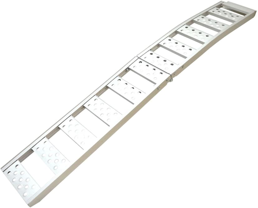PRIME1 Aluminum Bi-Folding Arched Loading Ramp w/ Adjustable Straps, 85 x 12-in