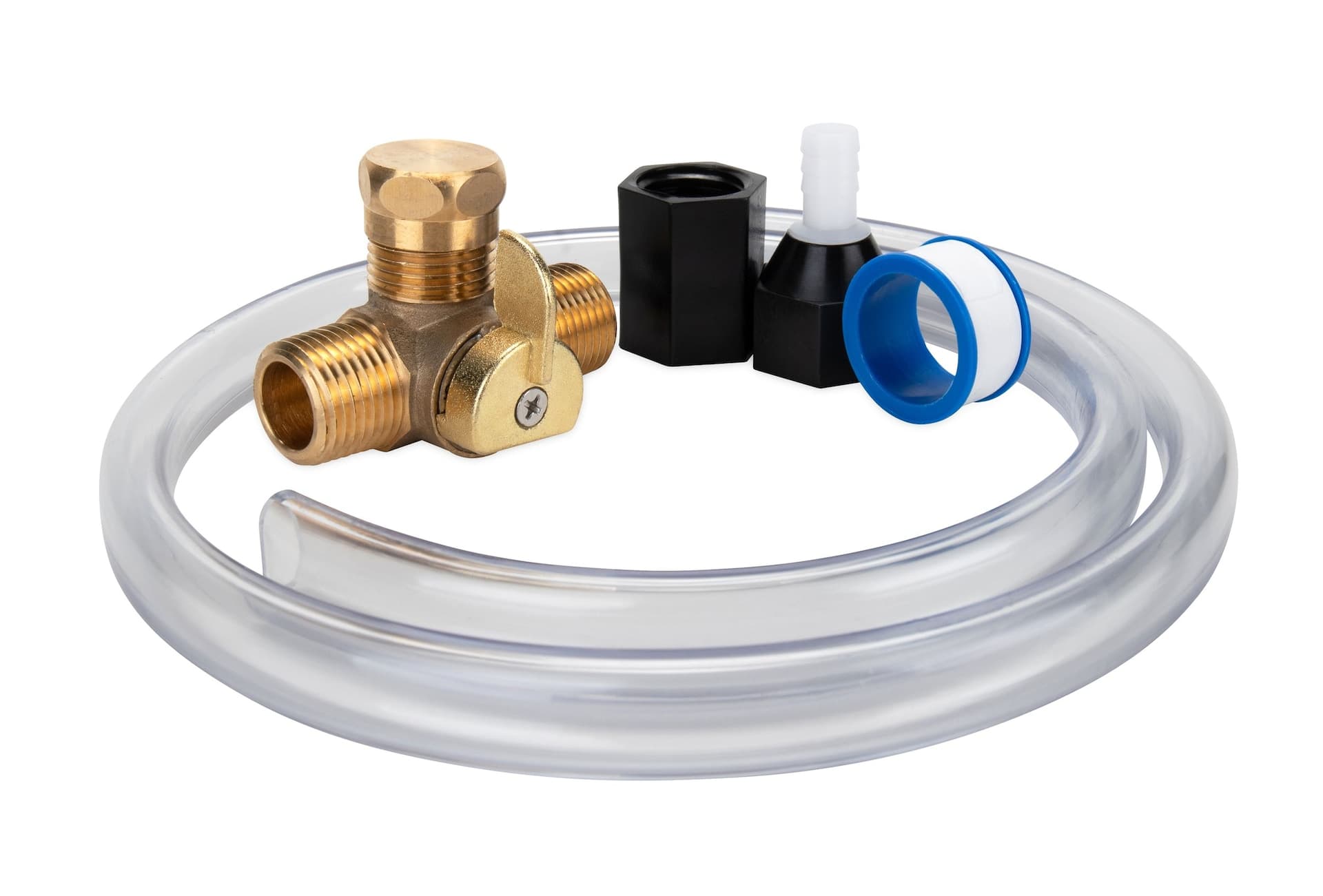 Camco 36543 Permanent RV Pump Converter Anti-Freeze/Winterizing Kit with Brass Valve and Siphon Hose