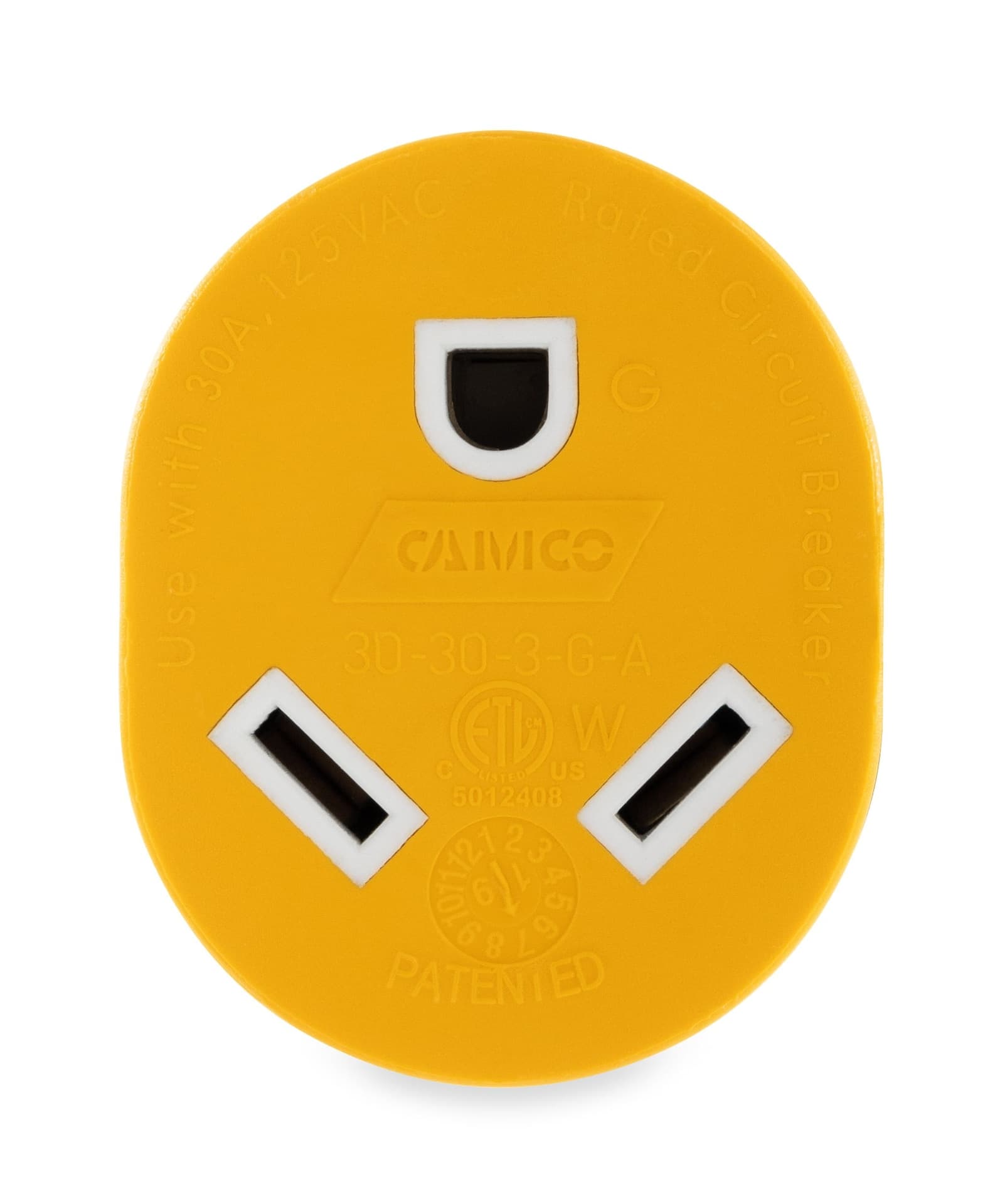 CAMCO 55333 30-Amp M125V / 3750W Power Grip RV Generator Adapter, L5-30 To 5-15 (2)