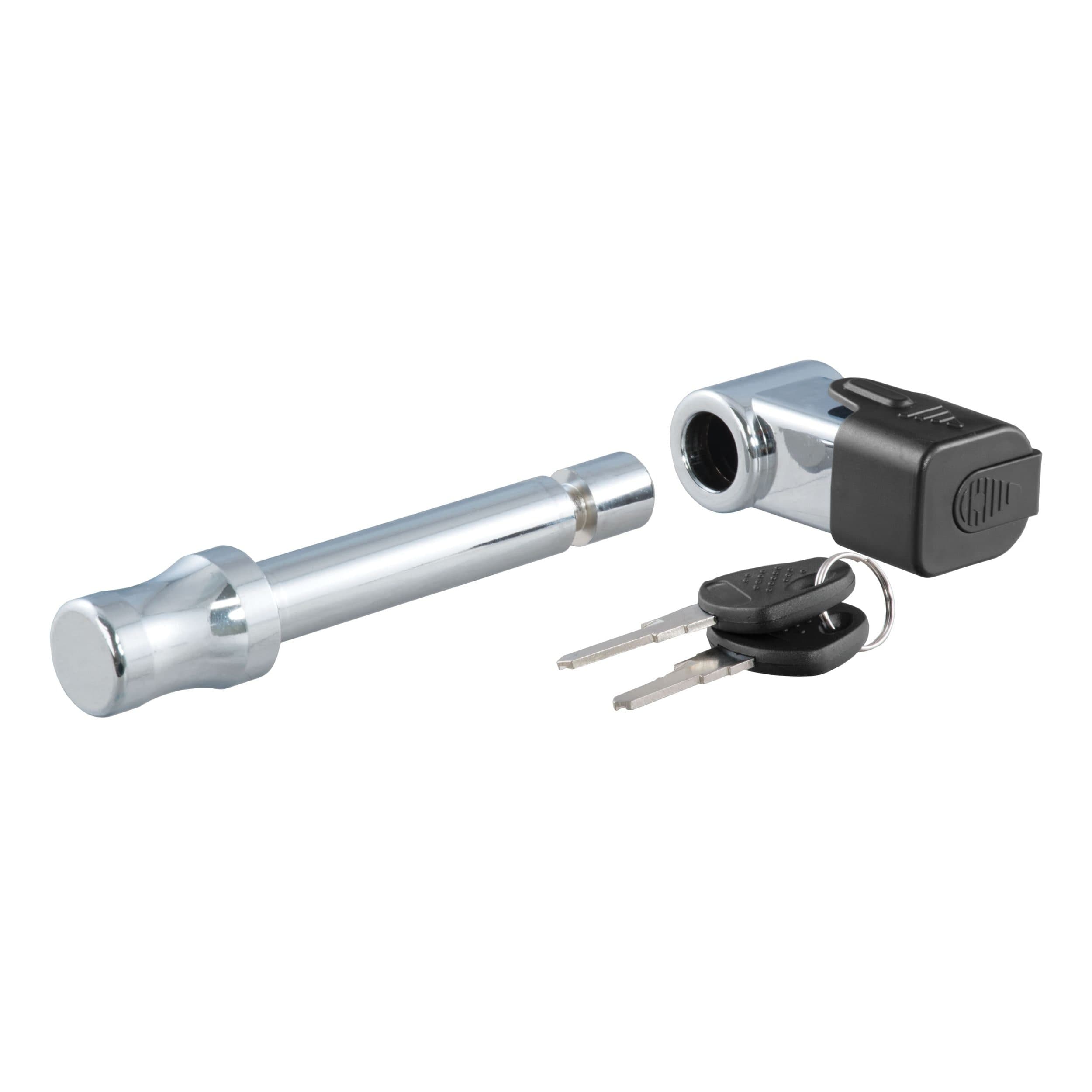 CURT 23510 5/8-in Hitch Lock, 2-in Receiver, Right-Angle, Chrome