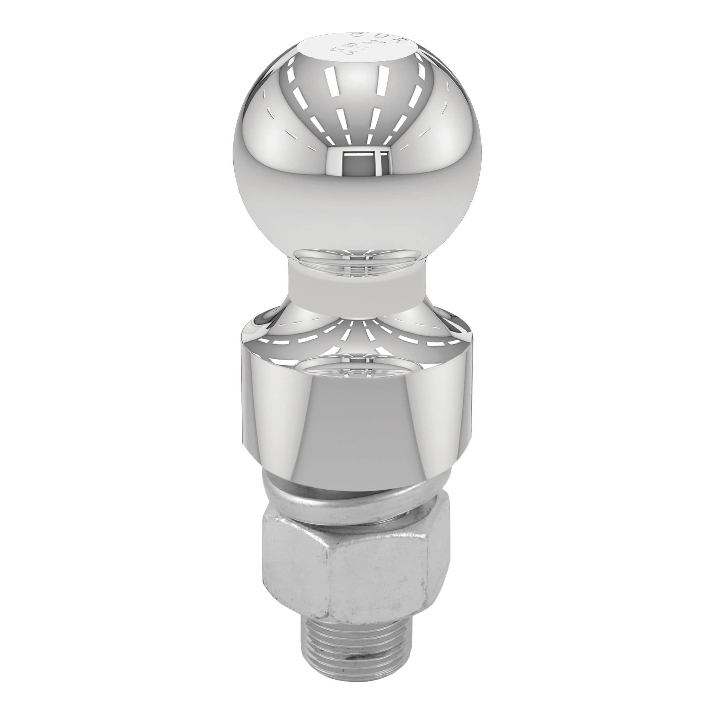 CURT 40033 2-in Trailer Ball (1-inx2-1/8-in Shank, 1-in Rise, 6,000 lbs, Chrome)