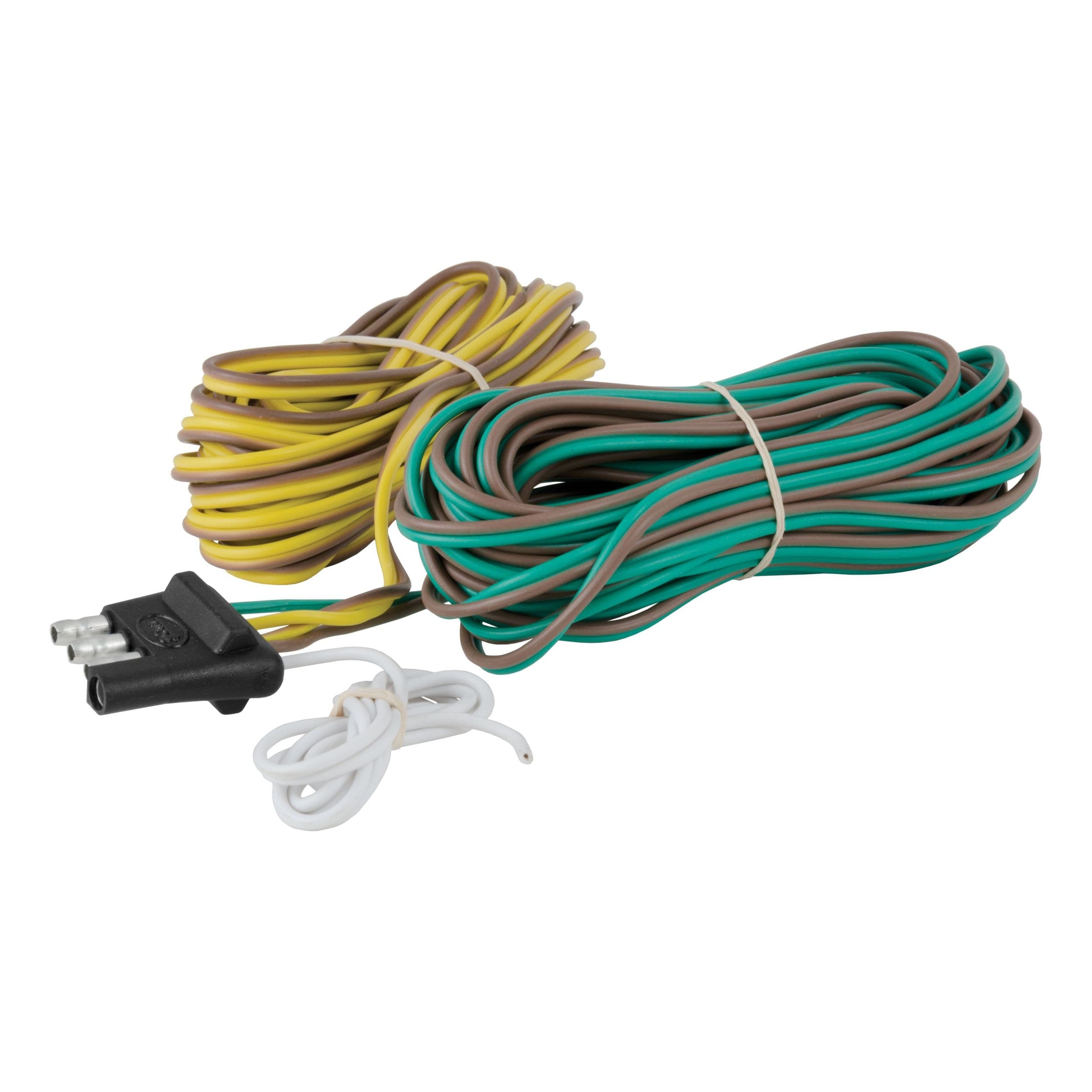 CURT 57220 4-Way Flat Vehicle Connector Plug & Socket with 20-ft Wire