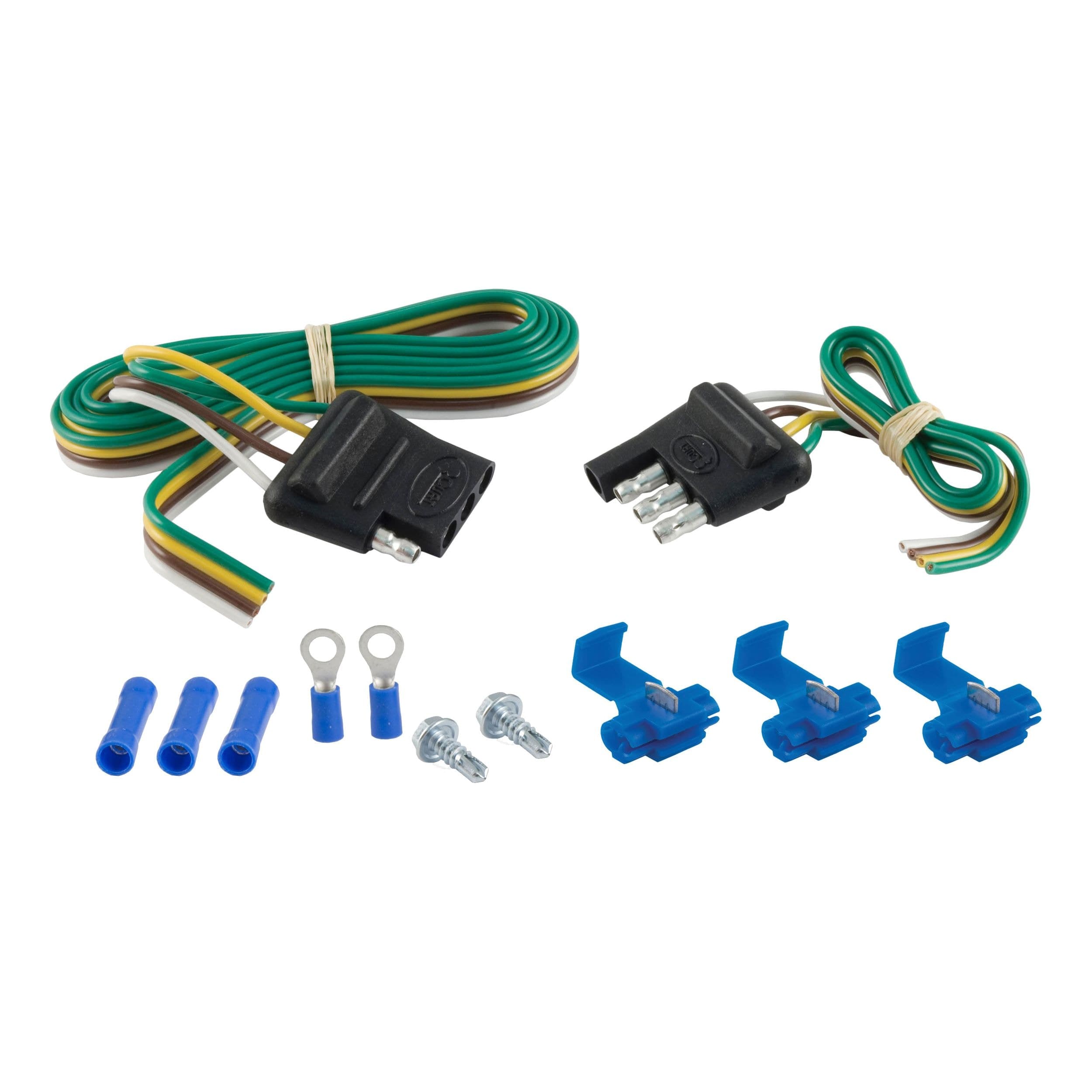 CURT 58305 4-Way Vehicle & Trailer Connector Plug & Socket with 12-in & 48-in Wires & Hardware
