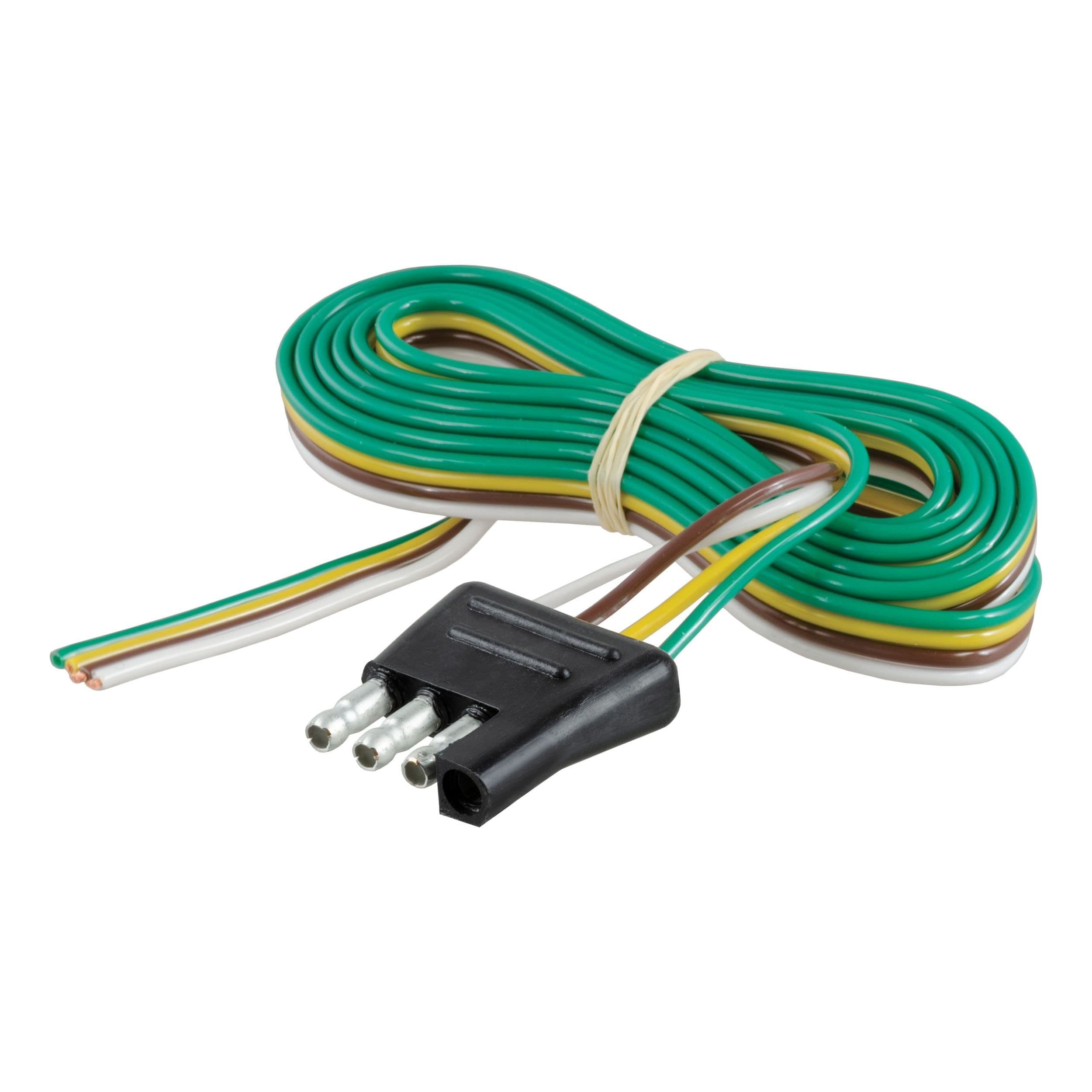 CURT 58348 4-Way Flat Vehicle Connector Plug & Socket with 48-in Wire