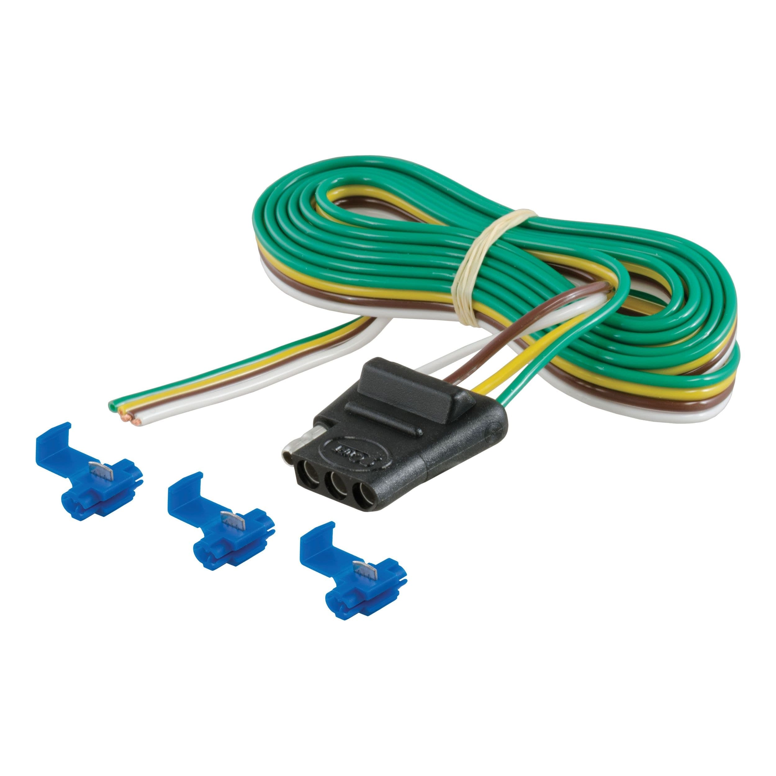CURT 58044 4-Way Flat Connector Socket with 60-in Wires (Vehicle Side)