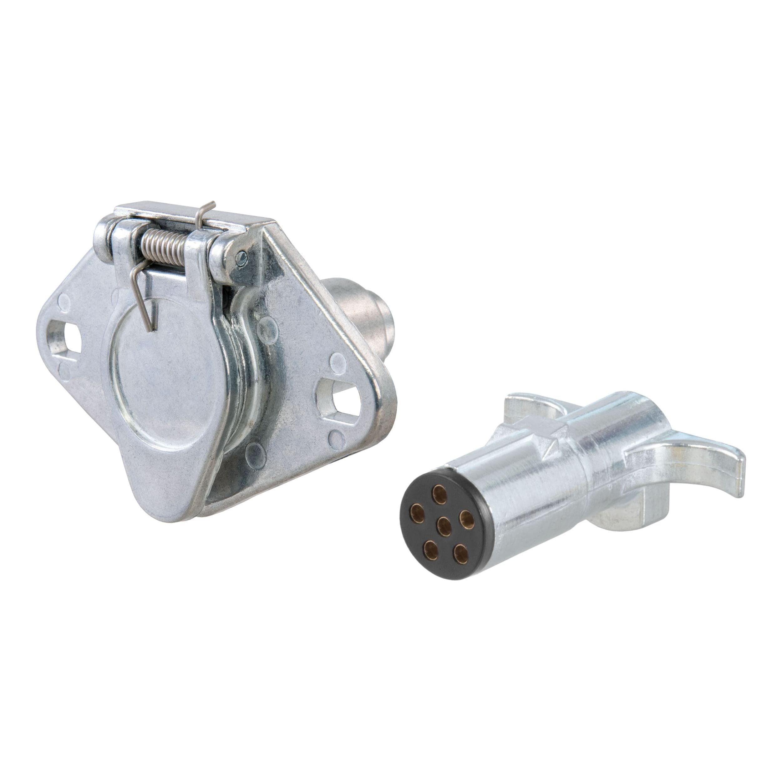 CURT 58092 6-Way Round Vehicle & Trailer Connector Plug & Socket