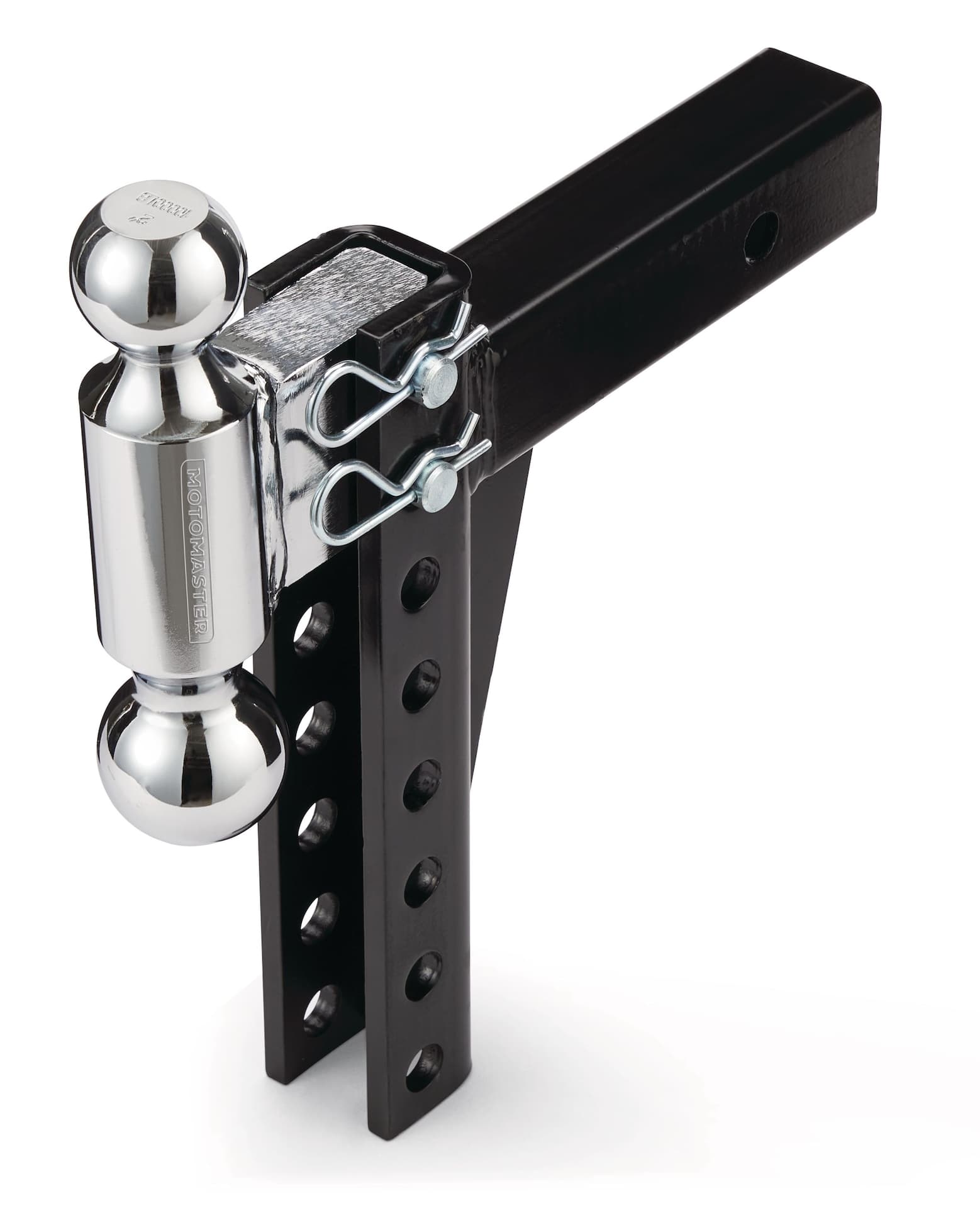 MotoMaster Black Chrome Adjustable Dual Ball Mount, 10000-lb & 14000-lb Towing