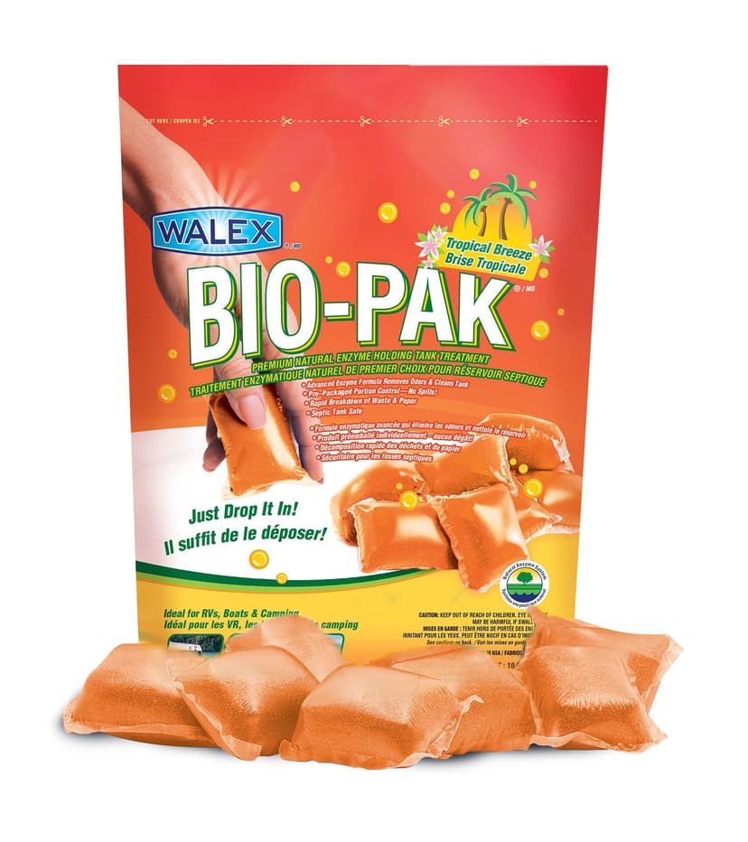 Walex Bio-Pak RV Holding Tank Natural Enzyme Deodorizer & Waste Digester, Tropical Breeze Scent