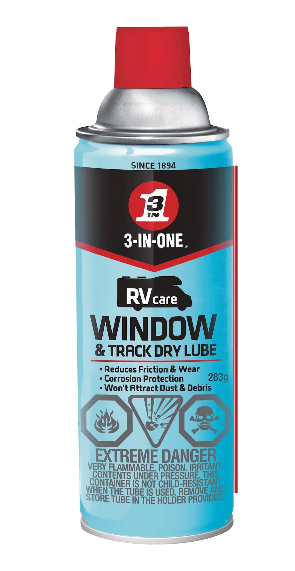 WD-40 RVcare 3-in-1 RV Window & Track Dry Lube, 283-g