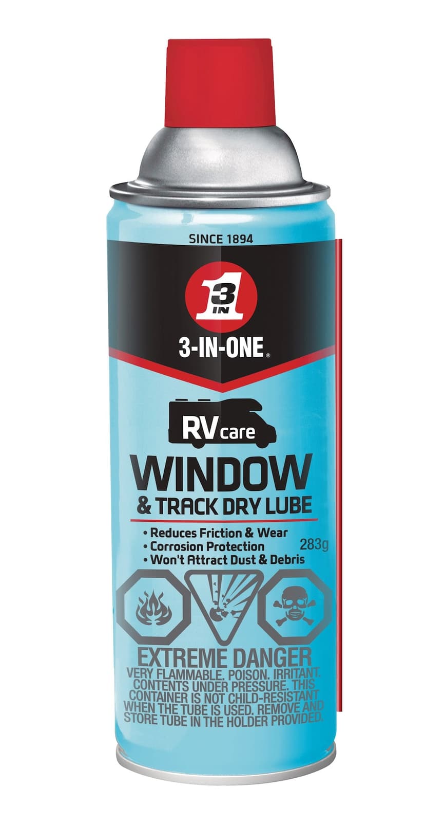 WD-40 RVcare 3-in-1 RV Window & Track Dry Lube, 283-g