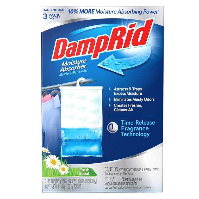 DampRid Fresh Scent Hanging Bag Moisture Absorber, 3-Pack