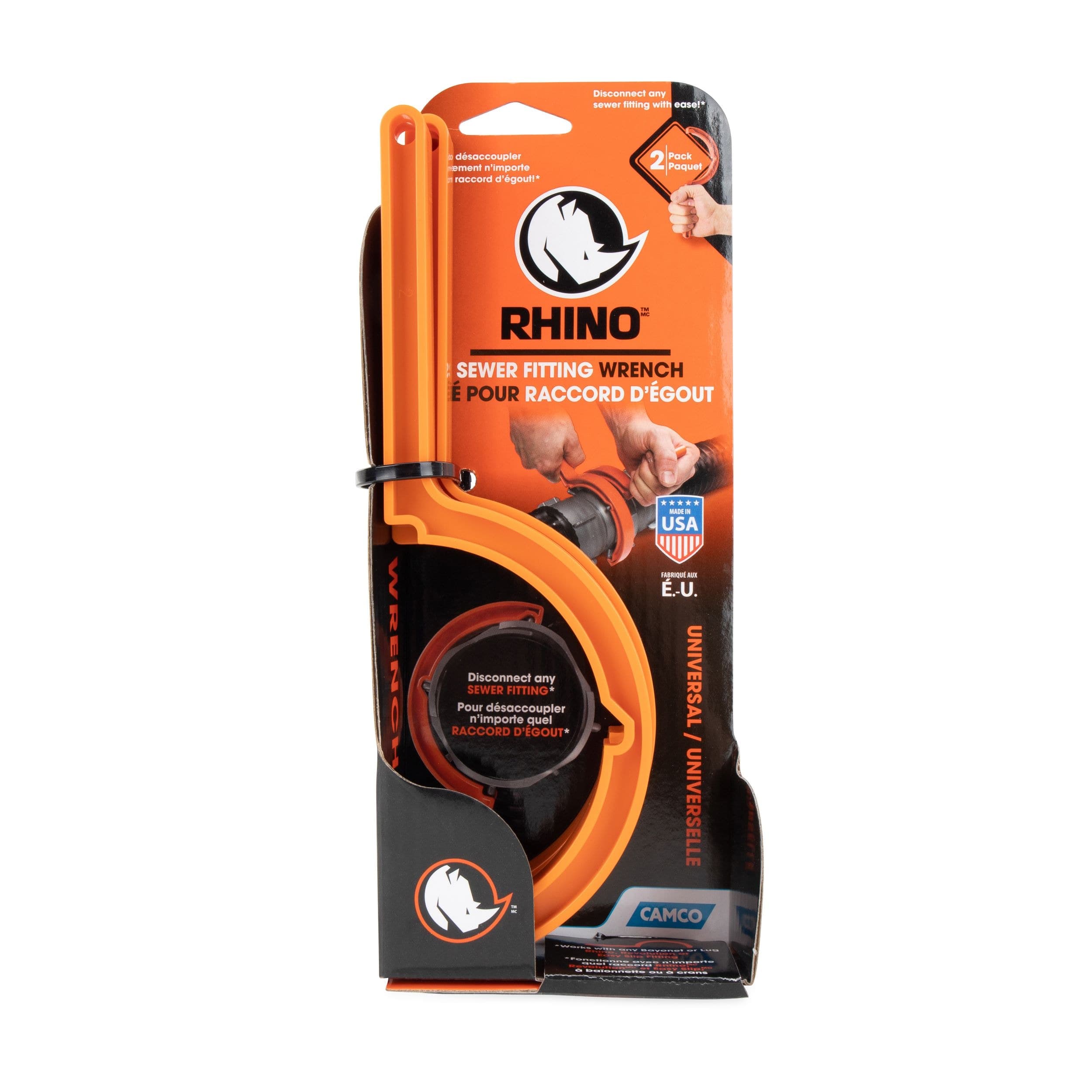 Camco Rhino Sewer Fitting Wrench Setup, 2-pk