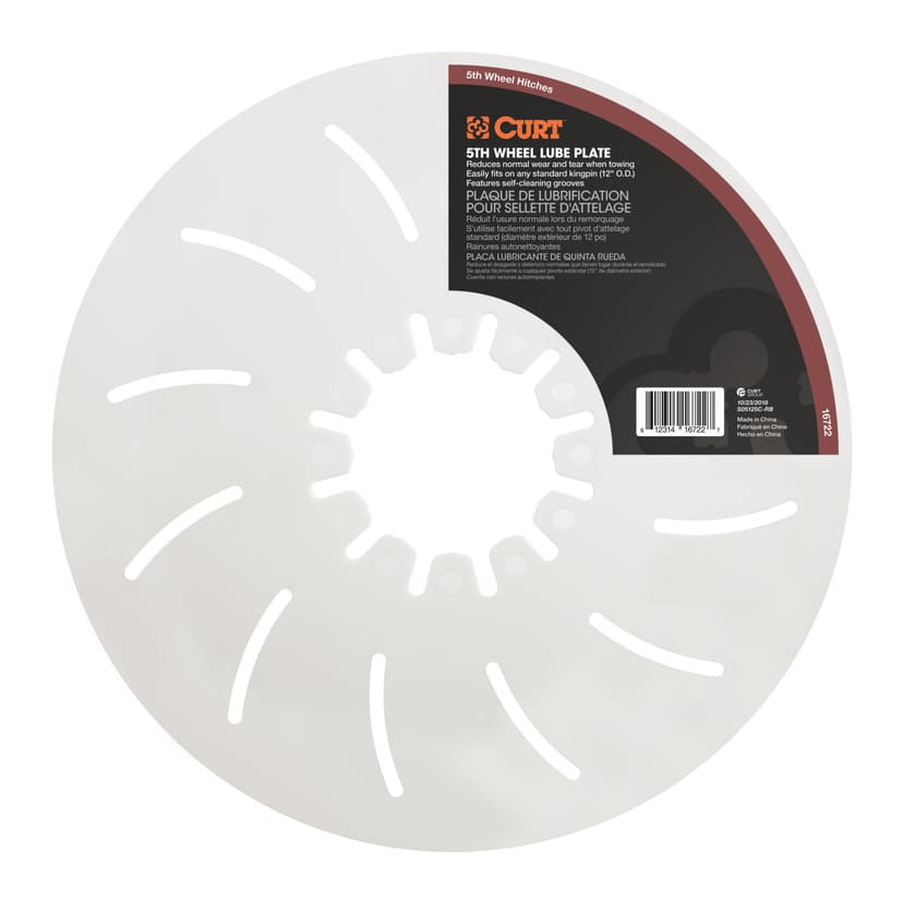 CURT 16722 5th Wheel Lube Plate, 12-in
