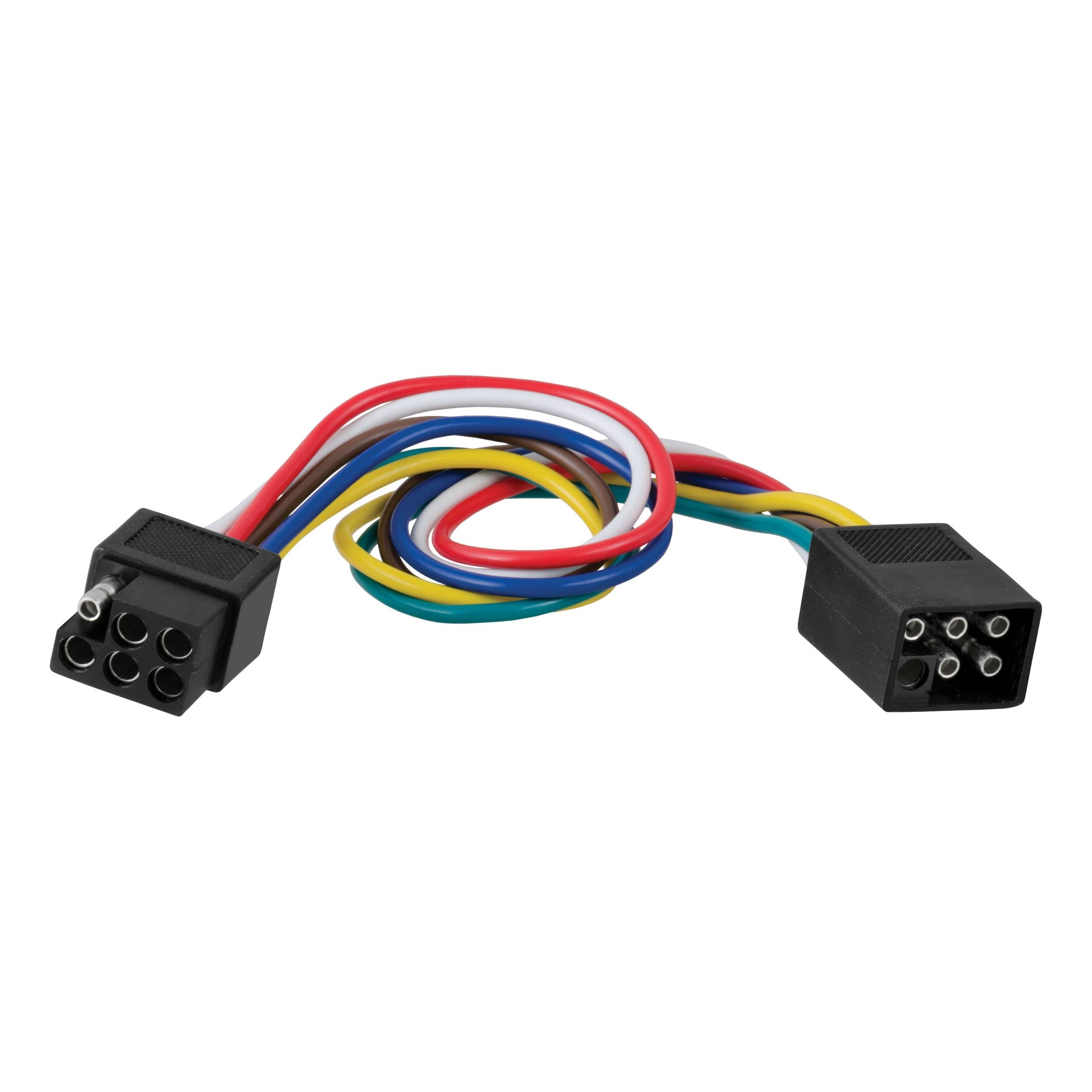 CURT 58034 6-Way Square Vehicle & Trailer Connector Plug & Socket with 12-in Wire