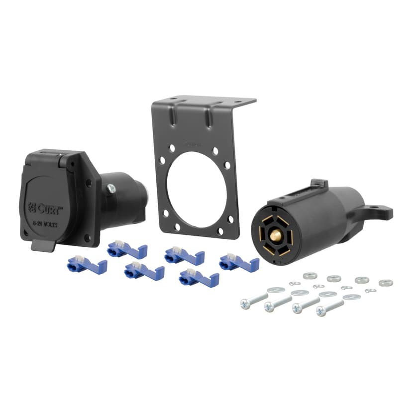 CURT 58152 7-Way Blade Connector Plug & Socket with Hardware (Packaged)