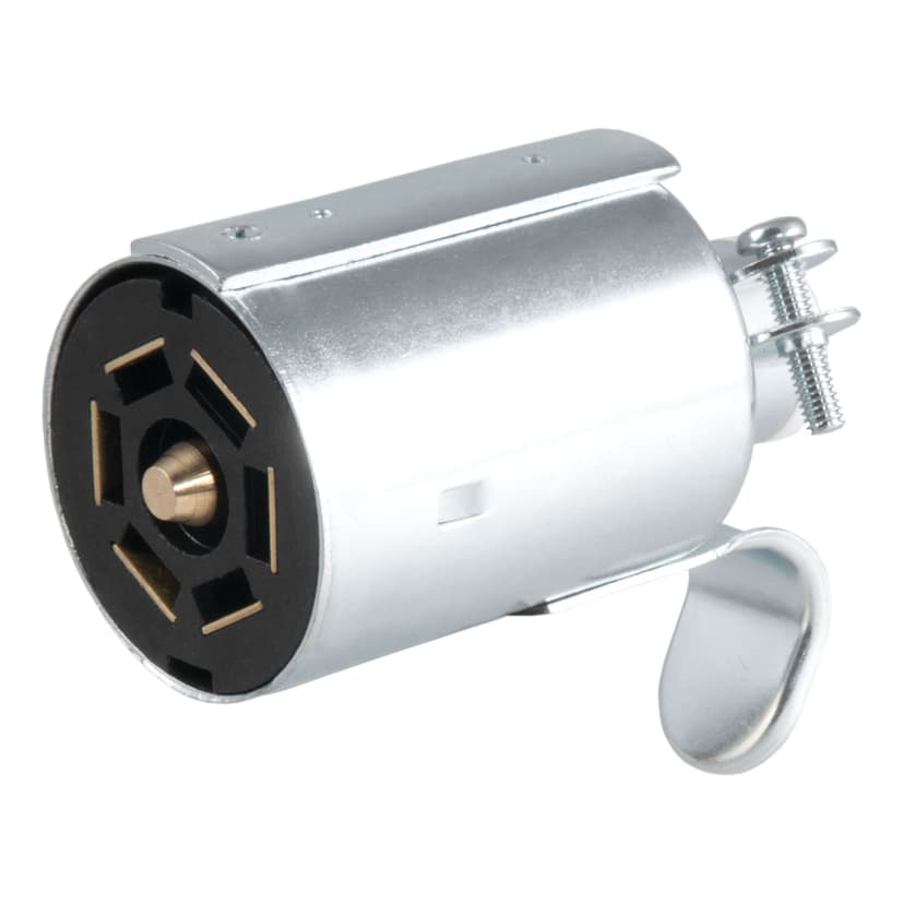 CURT 58190 7-Way RV Blade Connector Plug (Trailer Side, Diecast Metal)