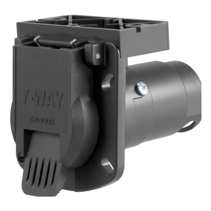 CURT 58417 7-Way Vehicle Connector Plug & Socket with Integrated Bracket