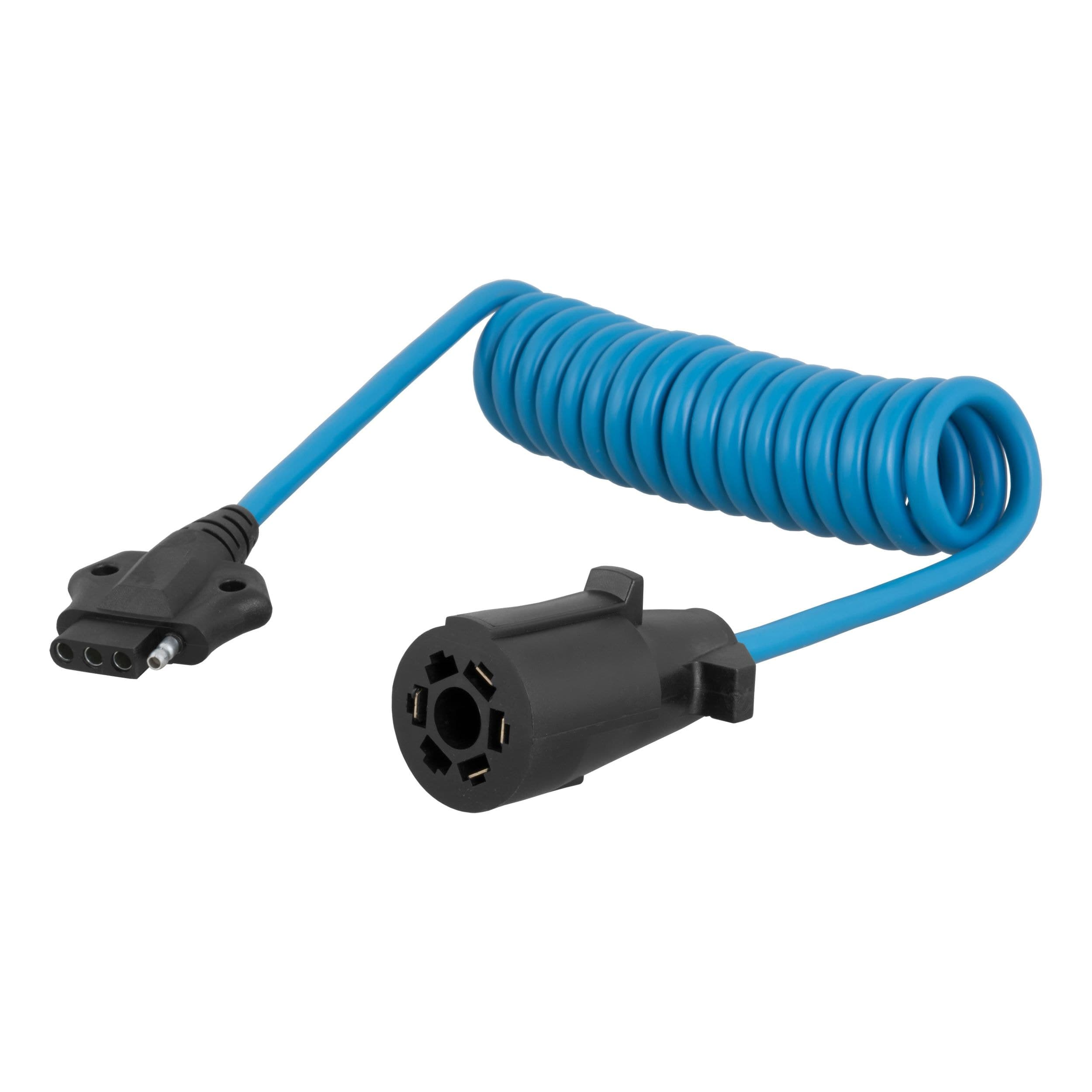 CURT 57271 5-ft Electrical Adapter Harness (7-Way RV Blade to 4-Way Flat)